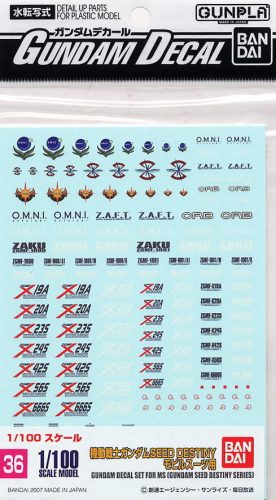 Bandai Gundam Decal Gundam Decal Set For MS [Gundam Seed Destiny Series] matricacsomag 36 (1/100-as Maketthez)