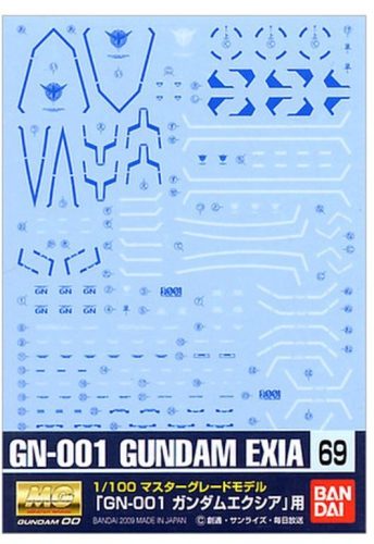 Bandai Gundam Decal GN-001 GUNDAM EXIA matricacsomag 69 1/100 maketthez