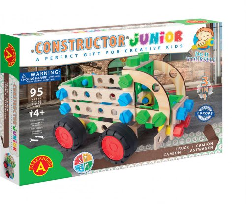Alexander Toys Constructor Junior 3 az 1-ben teherautó fa építőjáték 2155A
