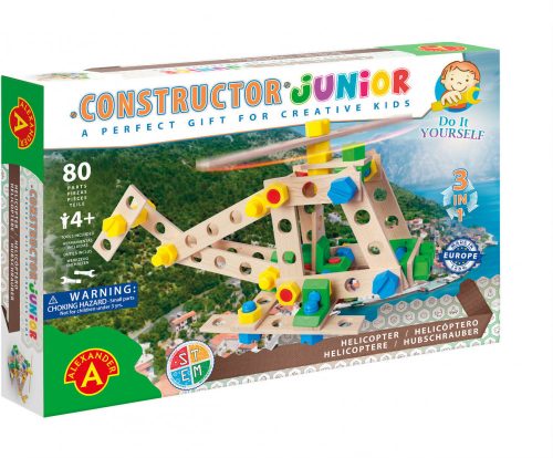 Alexander Toys Constructor Junior 3 az 1-ben helikopter fa építőjáték 2161A