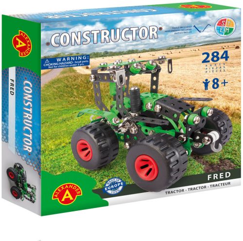 Alexander Toys Constructor Zöld traktor modell fém építőjáték 2168A