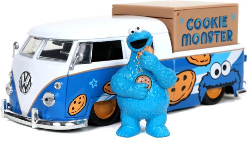 Jada Toys Sesame Street 1962 Volkswagen busz fém autó 1:24 Sütiszörny figurával 253255030