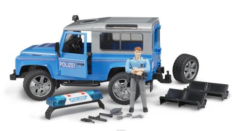Bruder 02597 Land Rover Defender rendőrautó rendőrrel és felszerléssel