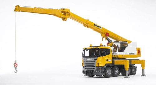 Bruder 03570 Scania R-Szériás Liebherr daru hang és fényjelzővel