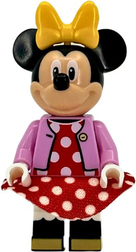 DIS089 LEGO® Minifigurák Disney™ Minnie Egér - Pink kabátban pöttyös szoknyában 