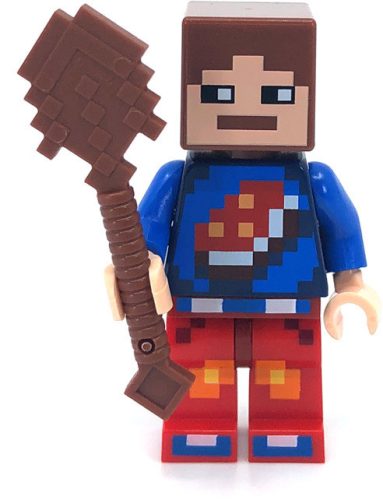 MIN040 LEGO® Minifigurák Minecraft™ Minifigura 7 - Kék, sertésszeletes pólóban