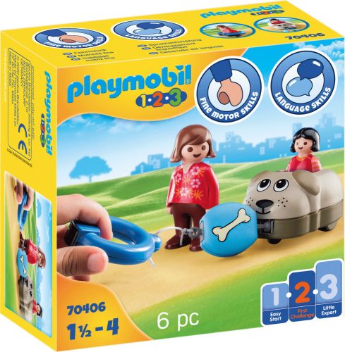 Playmobil 1.2.3 70406 Húzható kutyus