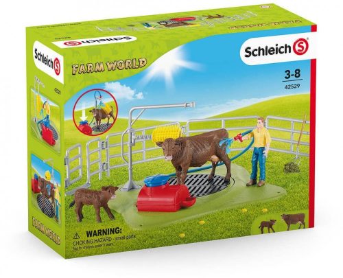 Schleich® Farm World 42529 Boldog tehén csutakoló